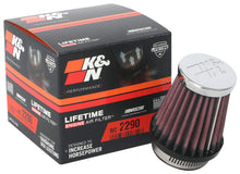 Load image into Gallery viewer, K&amp;N Universal Chrome Filter 1 9/16 inch FLG / 2 5/8 inch Bottom / 2 inch Top / 3 inch Height