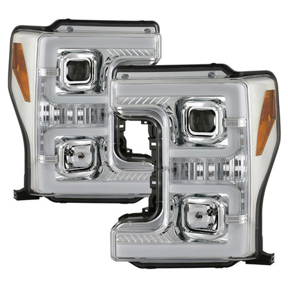 Spyder Ford F-250/F-350/F450 Super Duty 17-18 Projector Headlights Chrome PRO-YD-FS17-SBSEQ-C SPYDER