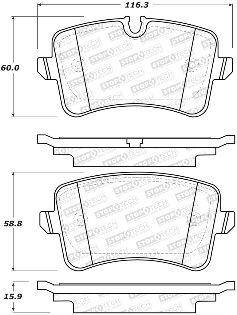 StopTech Premium Ceramic Rear Brake Pads - 308.15471