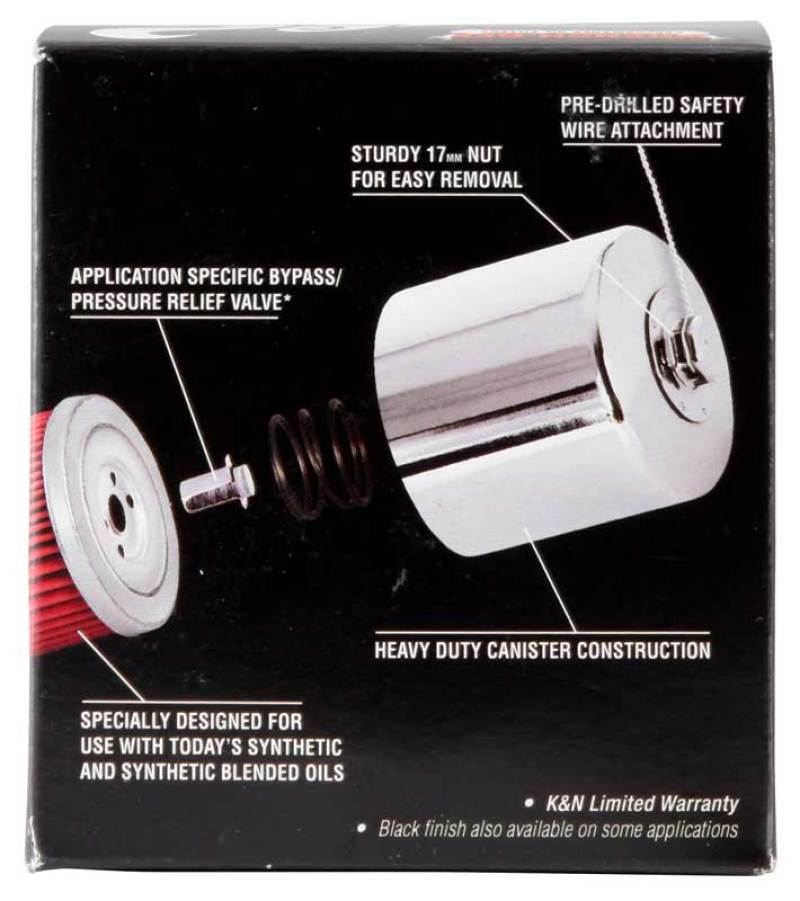 K&N Oil Filter Powersports Canister Chrome K&N Engineering