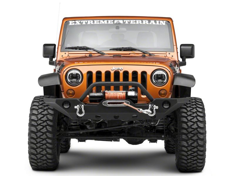 Raxiom 97-18 Jeep Wrangler TJ & JK 6-LED Headlights w/ Partial Halo- Blk Housing (Clear Lens)