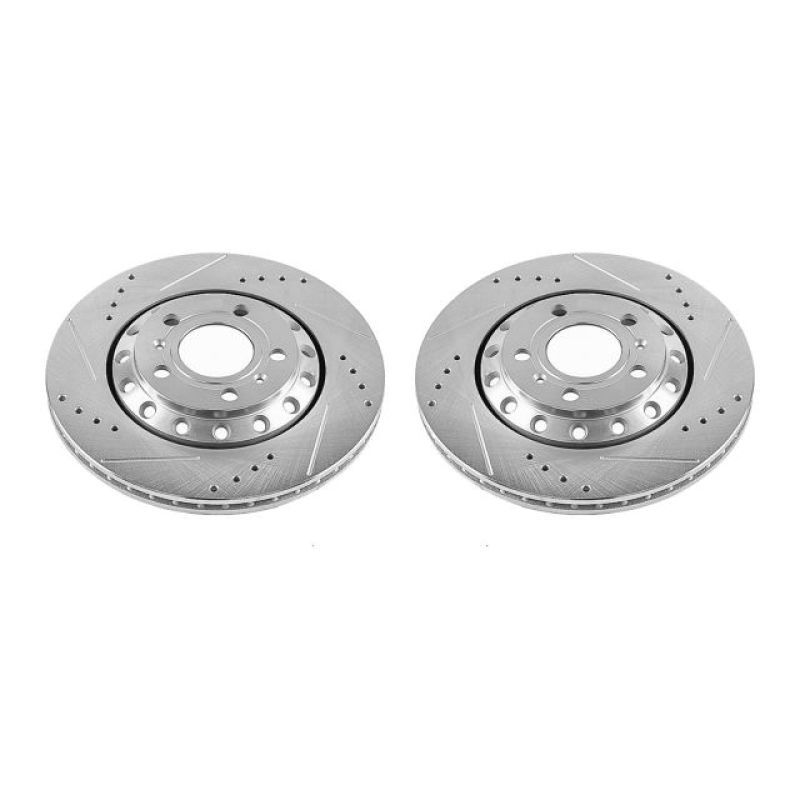 Power Stop 03-10 Audi A8 Quattro Rear Evolution Drilled & Slotted Rotors - Pair PowerStop