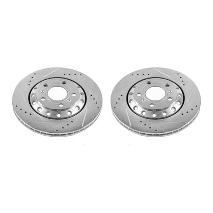 Power Stop 03-10 Audi A8 Quattro Rear Evolution Drilled & Slotted Rotors - Pair PowerStop