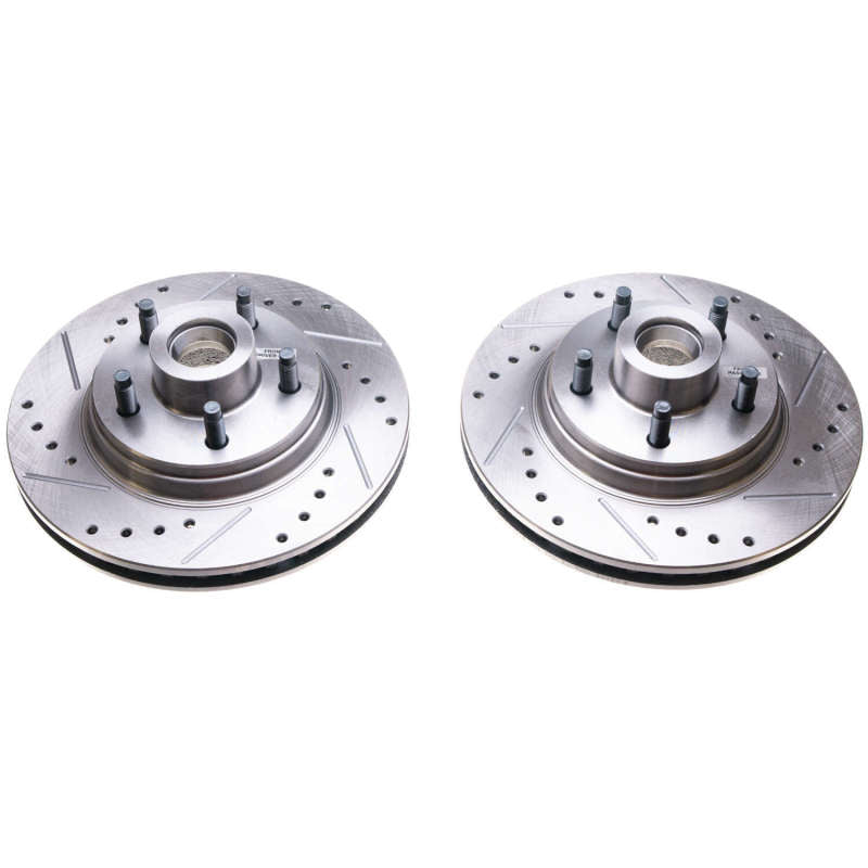 Power Stop 84-86 Ford Mustang Front Evolution Drilled & Slotted Rotors - Pair PowerStop