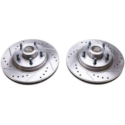 Power Stop 84-86 Ford Mustang Front Evolution Drilled & Slotted Rotors - Pair PowerStop