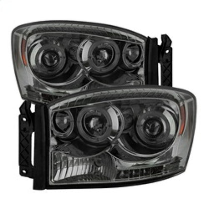 Spyder Dodge Ram 1500 06-08/Ram 2500 06-09 Projector Headlights LED Halo LED Smke PRO-YD-DR06-HL-SM SPYDER