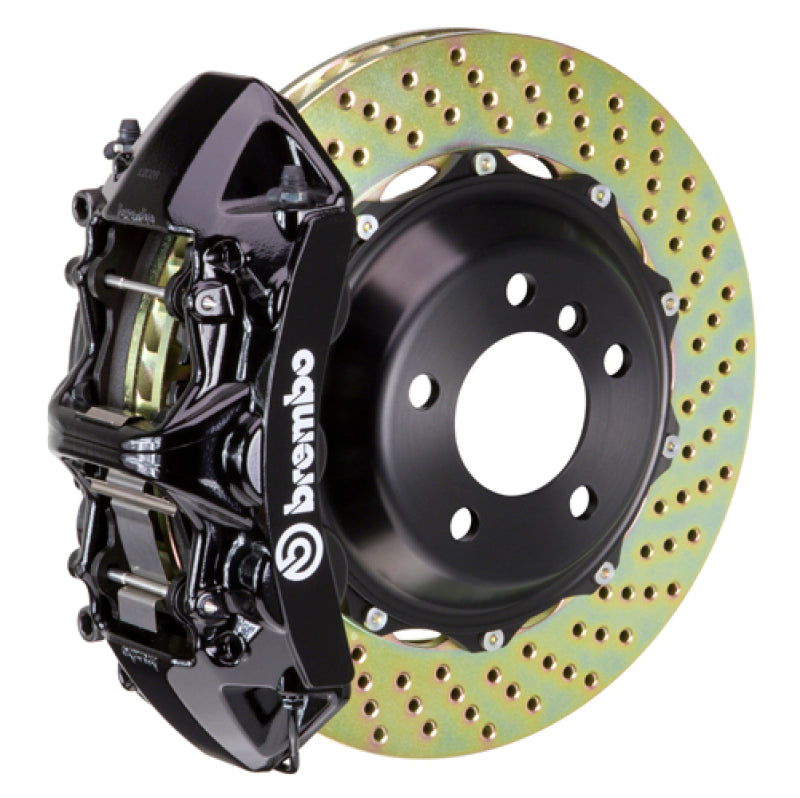 Brembo 80-89 930 Front GT BBK 6 Piston Cast 355x32 2pc Rotor Drilled-Black Brembo