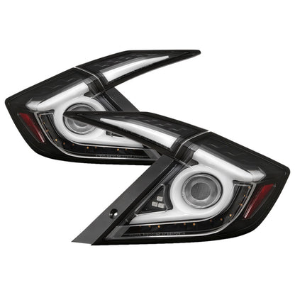 Spyder 16-19 Honda Civic 4 Door Light Bar LED Tail Lights - Black - ALT-YD-HC164D-LB-BK SPYDER