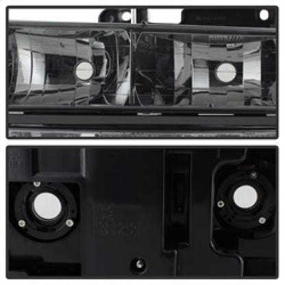 Xtune Chevy Suburban 94-98 Headlights w/ Corner & Parking Lights 8pcs Smoked HD-JH-CCK88-AM-SM-SET SPYDER