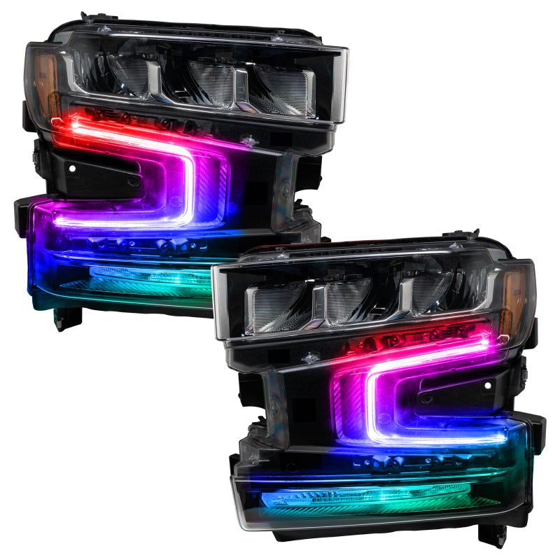 Oracle 19-21 Chevy Silverado 1500 RGB+W Headlight DRL Upgrade Kit - ColorSHIFT w/ BC1 Controller