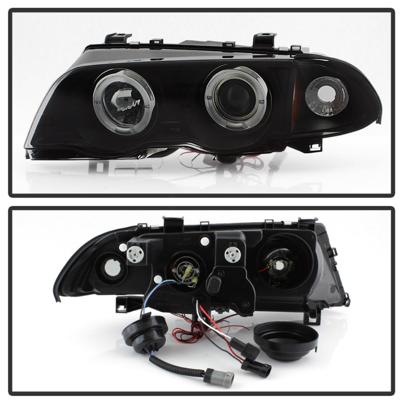 Spyder 99-01 BMW E46 3 Series 4DR Projector Headlights 1PC LED Halo (PRO-YD-BMWE46-4D-HL-AM-BSM) SPYDER