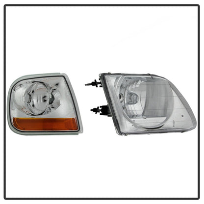xTune 97-03 Ford F-150 4pc OEM Style Headlights w/Corner - Chrome (HD-JH-FF15097-L-SET-C) SPYDER