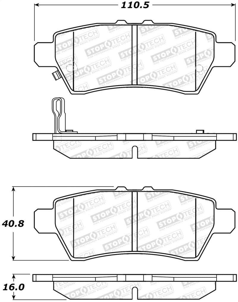 StopTech Premium Ceramic Brake Pads - 308.11010 Stoptech