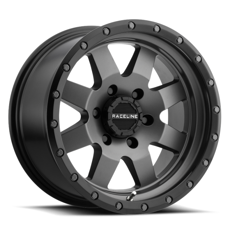 Raceline 935G Defender 17x9in / 8x165.1 BP / -12mm Offset / 130.81mm Bore - Gunmetal Wheel