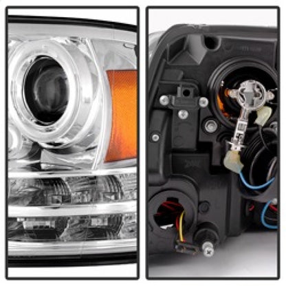 Spyder Dodge Ram 09-12 Projector Headlights Light Bar DRL Chrome PRO-YD-DR09-LBDRL-C SPYDER