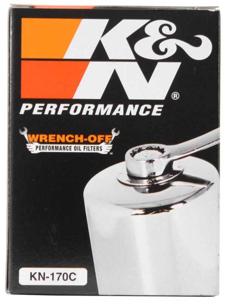 K&N Harley Davidson 3in OD x 4.063in H Chrome Oil Filter