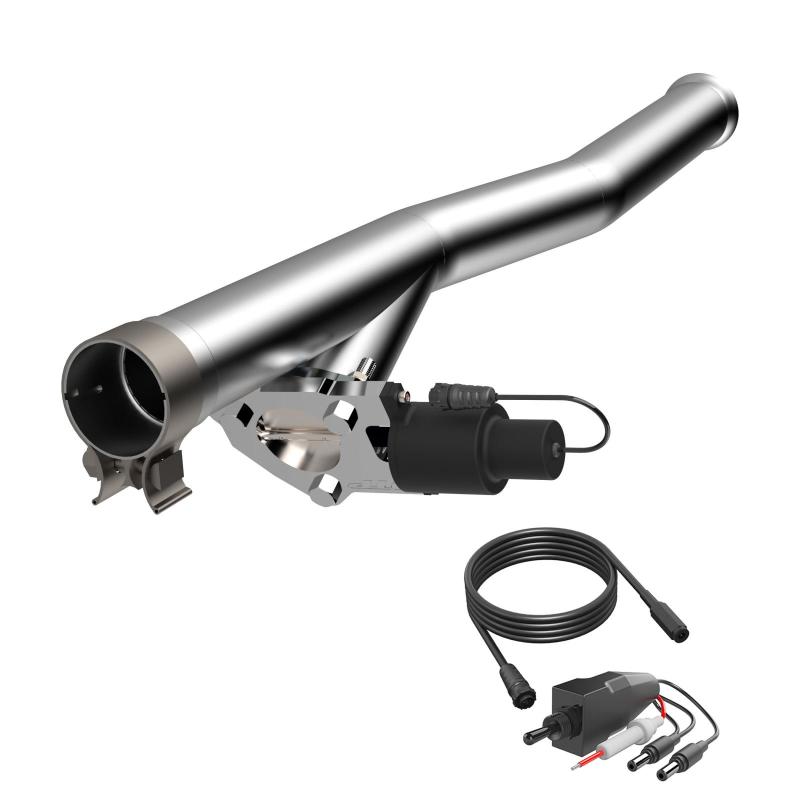 QTP 2018 Jeep Wrangler JL 4DR 2.5in 304SS Aggressor Cutout Mid Pipe QTP
