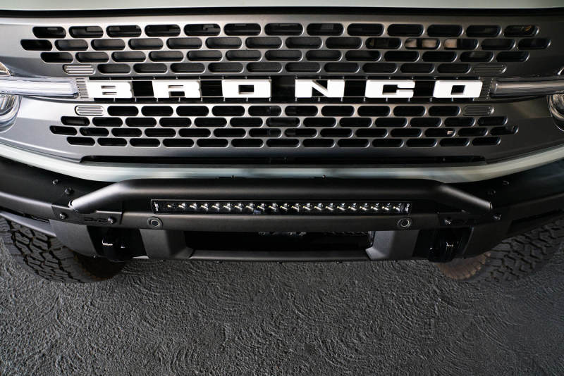 DV8 Offroad 2021-2022 Ford Bronco (Not For Factory Plastic Bumper) Factory Bumper Bull Bar - Black DV8 Offroad