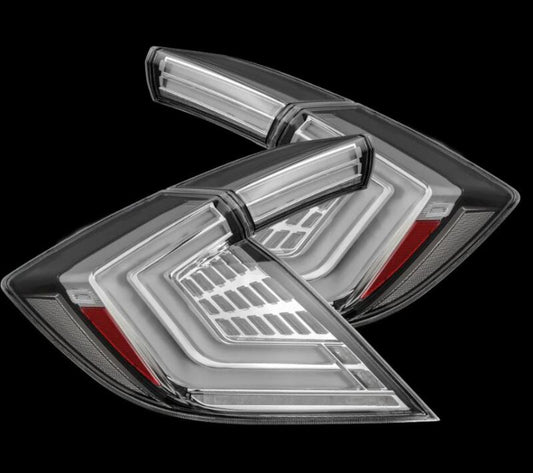 AlphaRex 676030 16-21 Honda Civic Hatchback / Type-R FK8 Nova-Series LED Tail Lights (Pair) - Clear