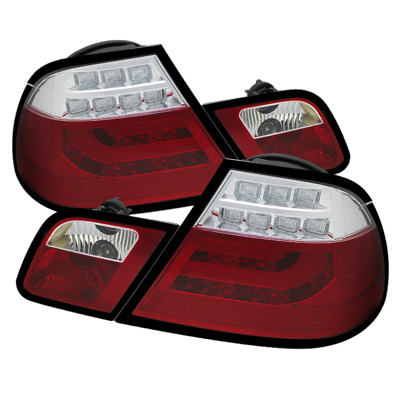 Spyder BMW E46 00-03 2Dr Coupe Light Bar LED Tail Lights Red Clear ALT-YD-BE4600-LBLED-RC SPYDER