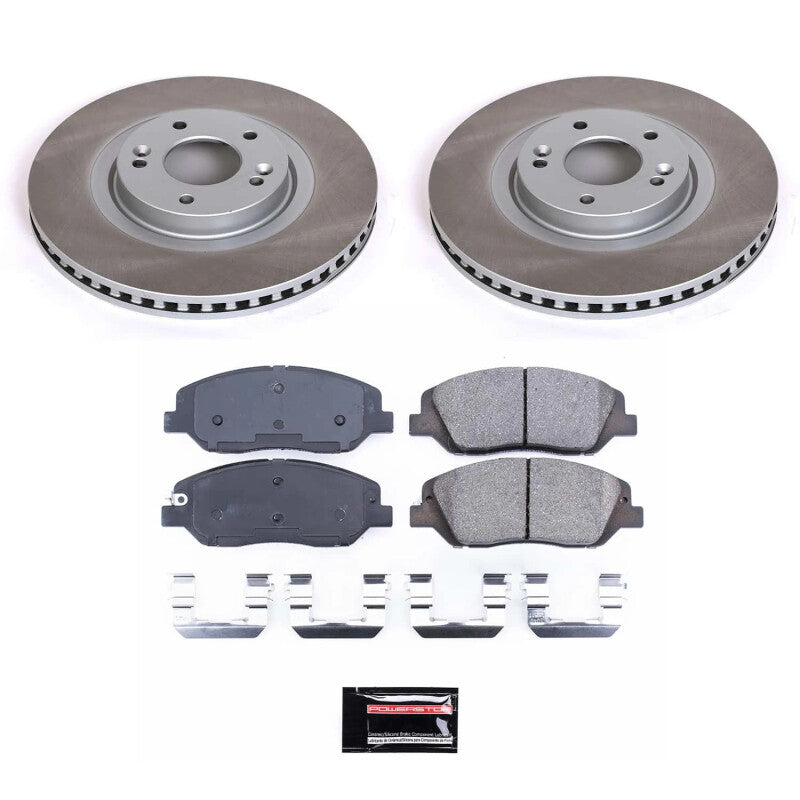 Power Stop 2019 Hyundai Santa Fe XL Front Semi-Coated Rotor Kit PowerStop