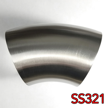 Load image into Gallery viewer, Stainless Bros 1.5in SS321 45 Deg Mandrel Bend Elbow - 1.5D Radius 16GA/.065in Wall (No Leg)