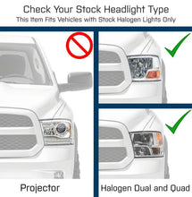 Load image into Gallery viewer, Raxiom 09-18 Dodge RAM 1500 Non-Projector LED Halo Headlights- Chrome Housing (Clear Lens)