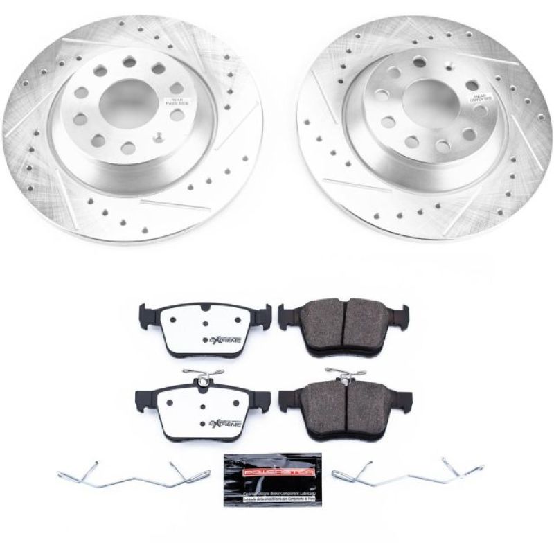Power Stop 16-18 Audi TT Quattro Rear Z26 Street Warrior Brake Kit PowerStop