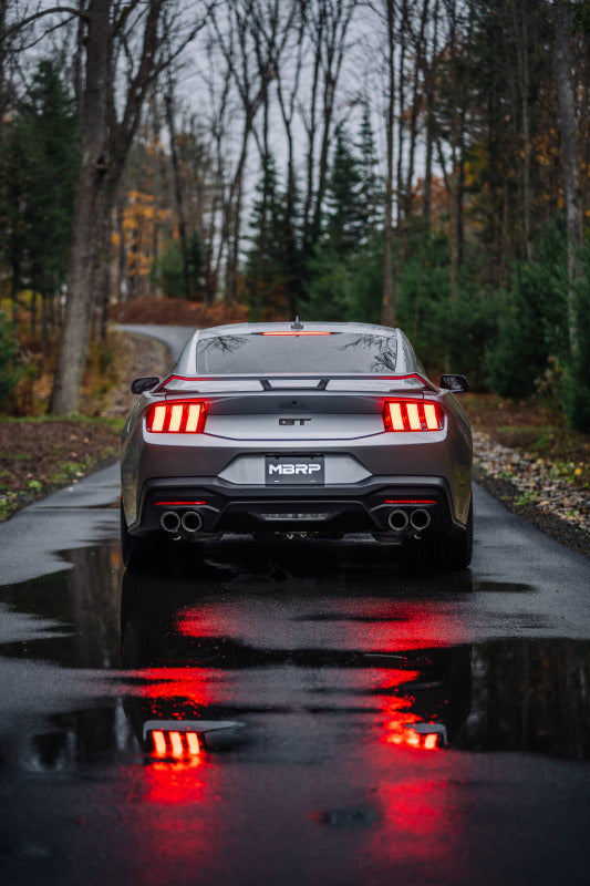 MBRP 2024+ Ford Mustang 5.0L Blk Alum. SS 3in Cat-Back Exhaust w/ Quad Blk Tips (Valve Delete) MBRP