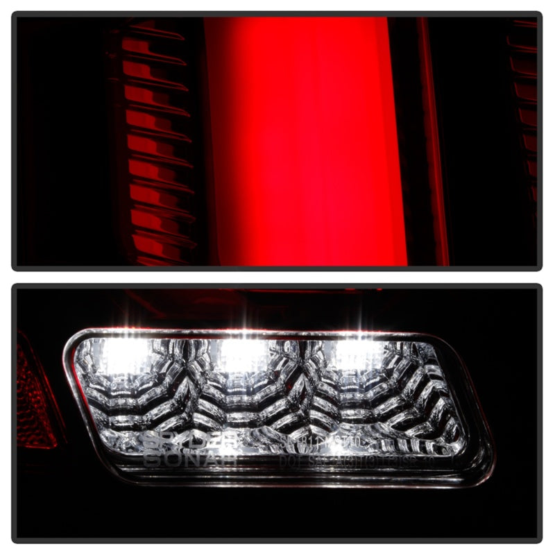 Spyder 10-12 Ford Mustang Red Light Bar LED Sequential Tail Lights - Blk ALT-YD-FM10-RBLED-BK SPYDER