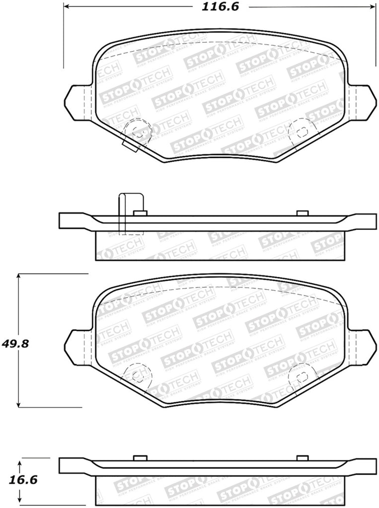 StopTech Premium Ceramic Front Brake Pads - 308.17190