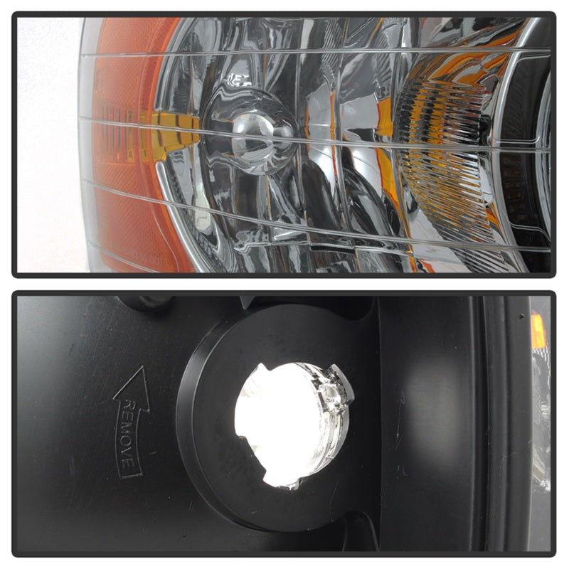 Xtune Dodge Ram 1500 02-05 Amber Crystal Headlights Chrome HD-JH-DR02-AM-C SPYDER