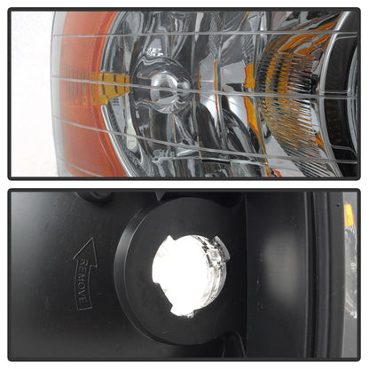 Xtune Dodge Ram 1500 02-05 Amber Crystal Headlights Chrome HD-JH-DR02-AM-C SPYDER