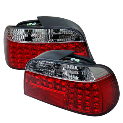 Spyder BMW E38 7-Series 95-01 LED Tail Lights Red Clear ALT-YD-BE3895-LED-RC SPYDER