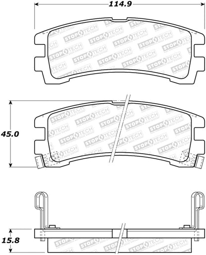 StopTech Premium Ceramic Brake Pads - 308.04010 Stoptech