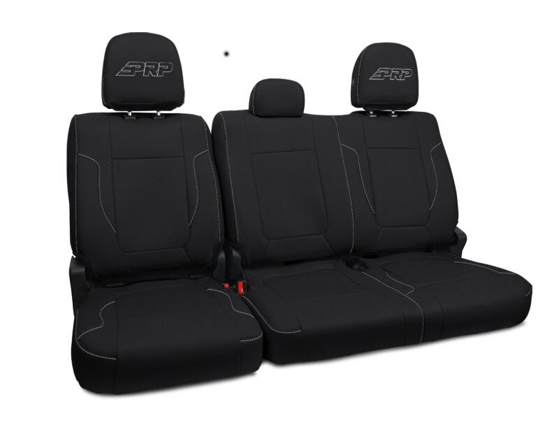 PRP 12-14 Ford Raptor  Rear Bench Seat Covers- Black with Silver Stitch B070-06