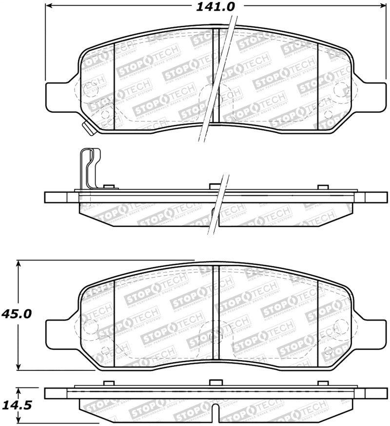 StopTech Premium Ceramic Brake Pads - 308.11720