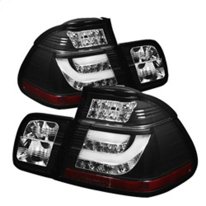 Spyder BMW E46 3-Series 02-05 4Dr Light Bar Style LED Tail Lights Black ALT-YD-BE4602-4D-LBLED-BK SPYDER