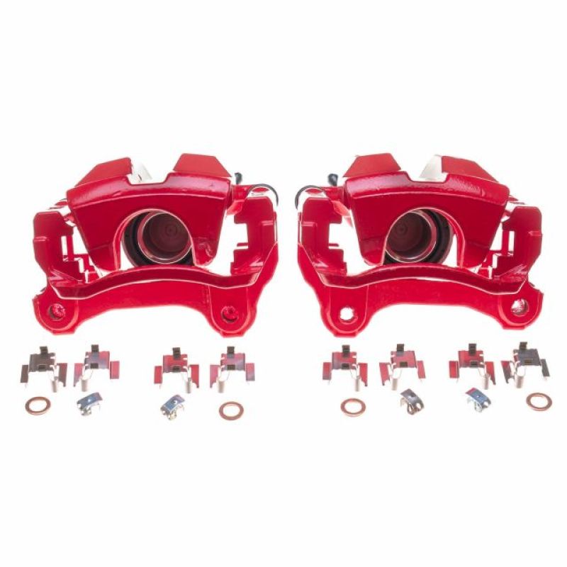 Power Stop 13-18 Lexus GS350 Rear Red Calipers w/Brackets - Pair PowerStop