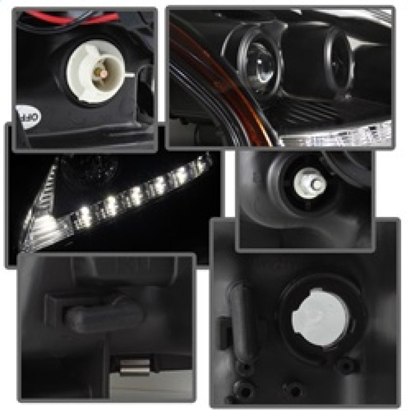 Spyder Lexus RX330 2004-2006 Projector Headlights Halogen Model- DRL LED Blk PRO-YD-LRX35004-DRL-BK SPYDER