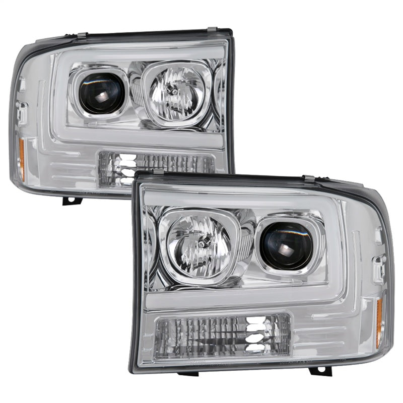 Spyder 99-04 Ford F-250 Super Duty Light Bar Projector Headlights - Chrome (PRO-YD-FF25099V2-LB-C) SPYDER