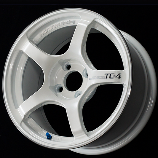 ADVAN Racing TC-4 16x7.5 +35 4x100 Wheel - White Metallic & Ring - YAD6F35AWMR
