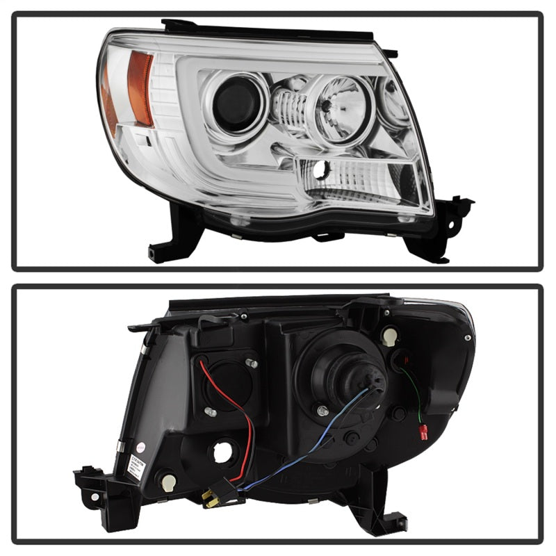 Spyder Toyota Tacoma 05-11 Projector Headlights - Light Bar DRL - Chrome PRO-YD-TT05V2-LB-C SPYDER