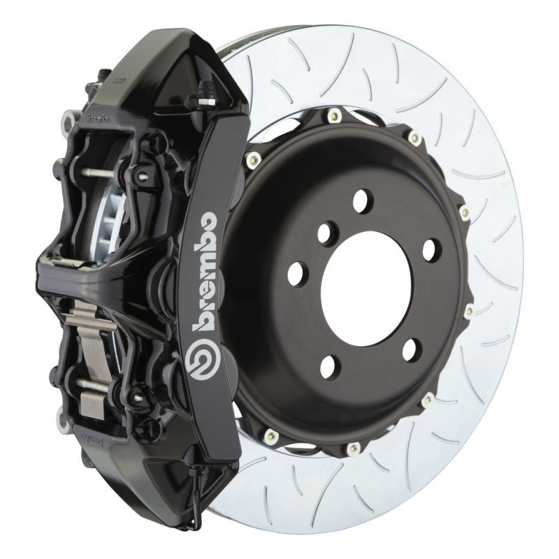 Brembo 05-14 Mustang GT Excl non-ABS Equipped Fr GT BBK 6Pist Cast 380x32 2pc Rtr Slot Type3-Black