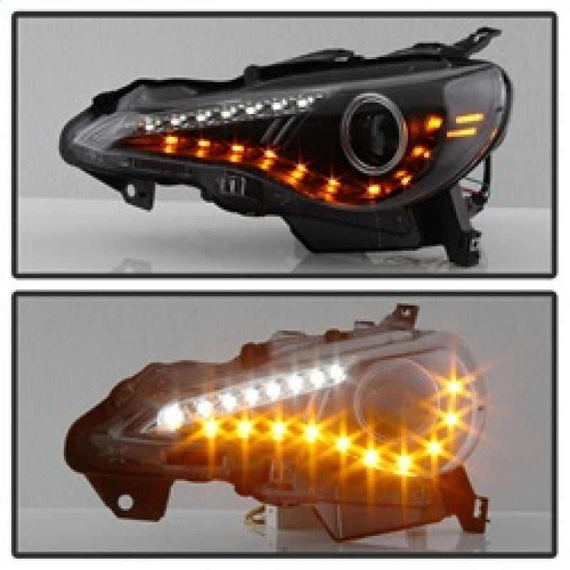 Spyder Scion FRS 12-14 Projector Headlights DRL LED Black PRO-YD-SFRS12-BK SPYDER