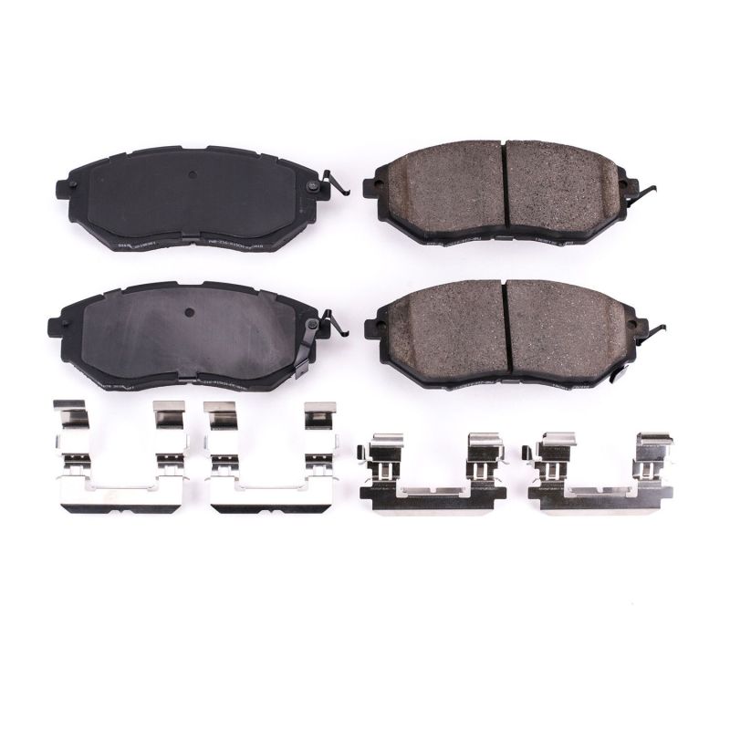 Power Stop 06-07 Subaru B9 Tribeca Front Z17 Evolution Ceramic Brake Pads w/Hardware PowerStop