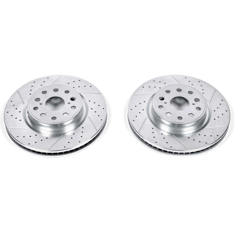 Power Stop 07-17 Lexus LS460 Front Evolution Drilled & Slotted Rotors - Pair PowerStop
