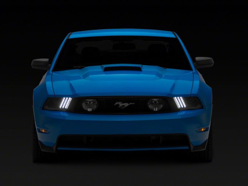 Raxiom 10-12 Ford Mustang LED Projector Headlights SEQL Turn Signals- Blk Housing (Clear Lens)