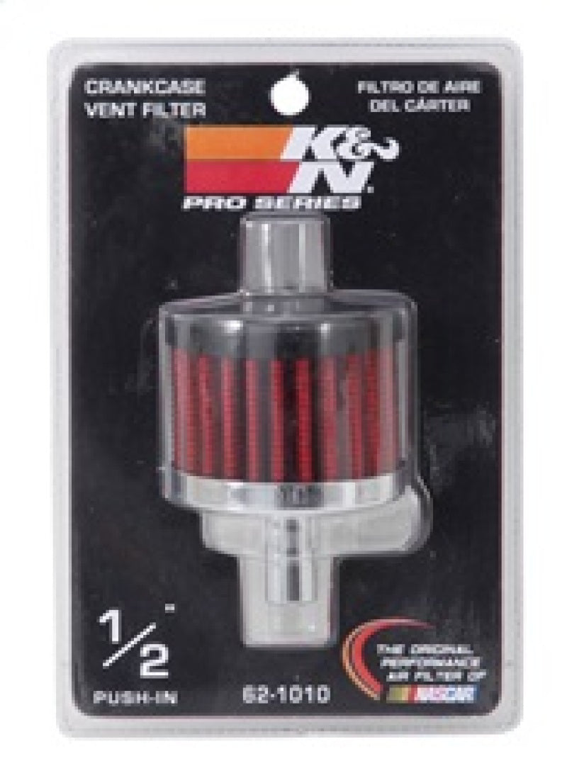 K&N Steel Base Crankcase Vent Filter .5in Vent OD x 2in OD x 1.5in Height K&N Engineering