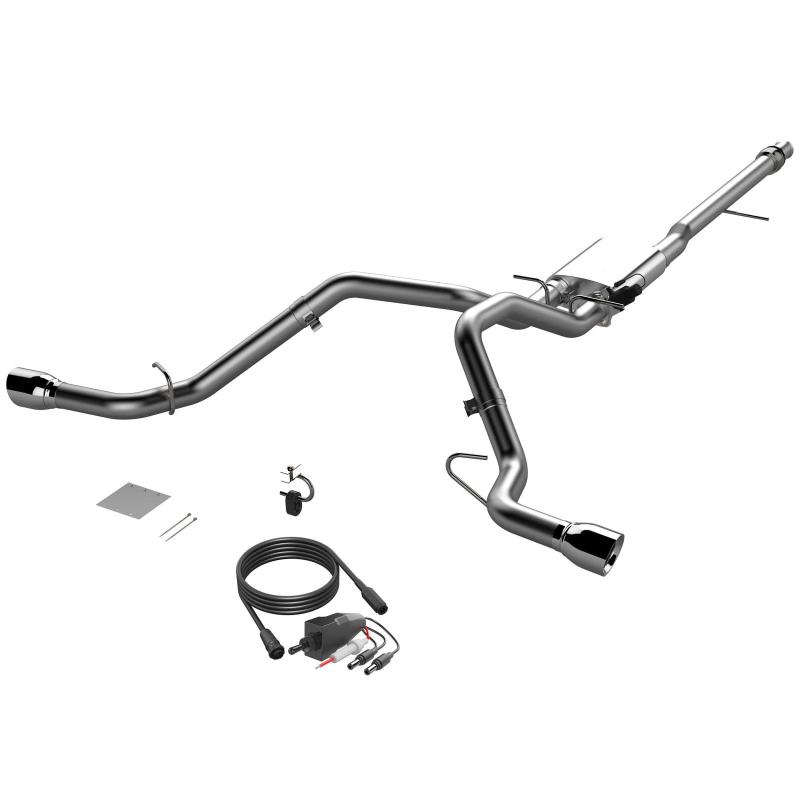 QTP 14-18 Chevy Silverado 1500 4.8L/5.3L EC/CC SB 304SS Scrmr Cat-Back Rear Split Exit w/4.5in Tips